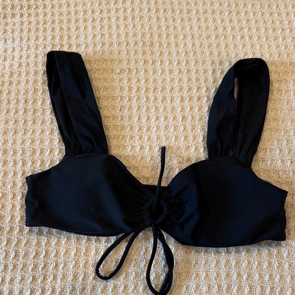 Princess Polly Black Tie-Front Swim Top - Picture 1 of 3